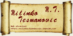 Milinko Tešmanović vizit kartica